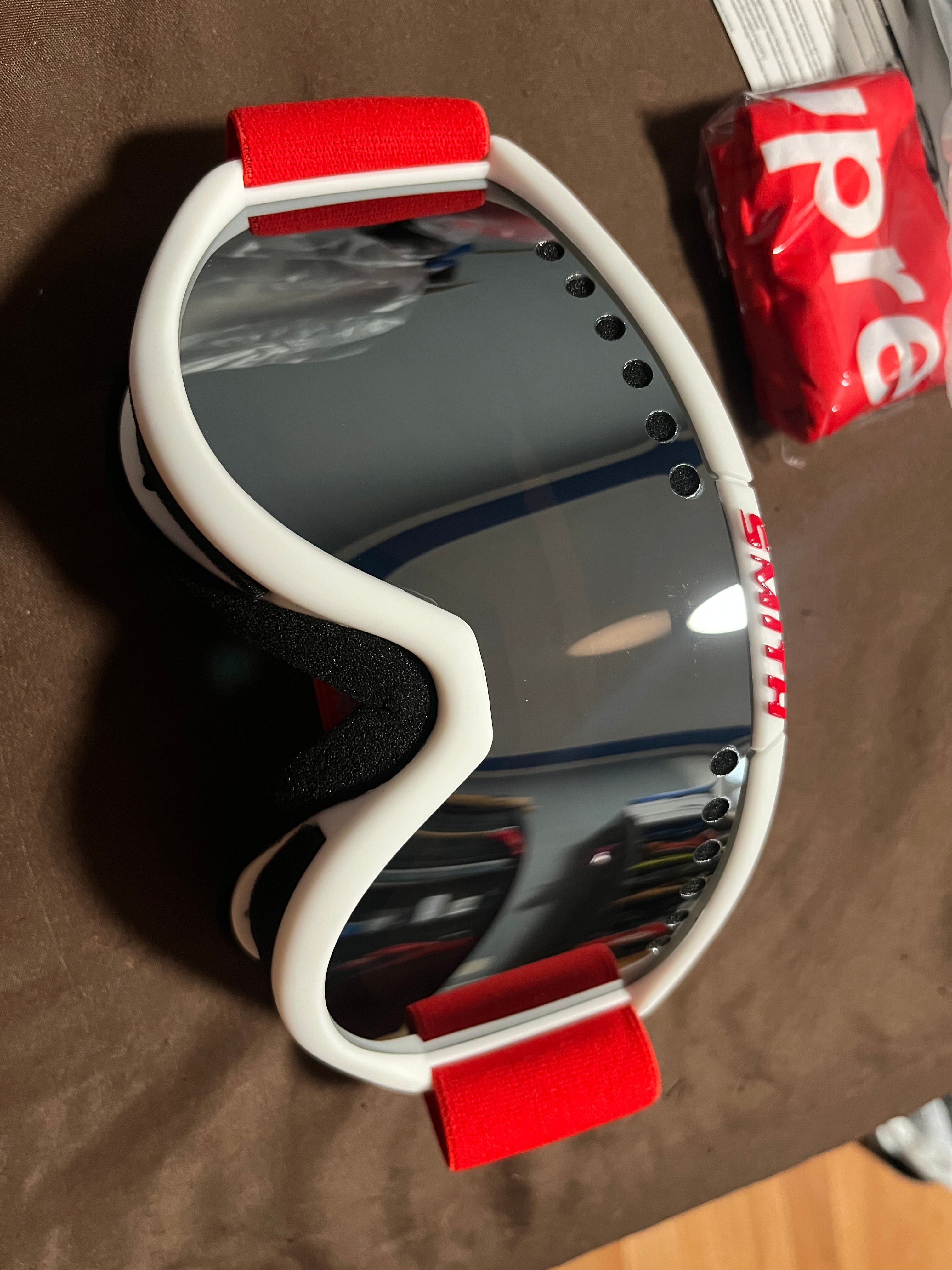 Supreme x Smith Ski Goggles White/Red Mirror Lens