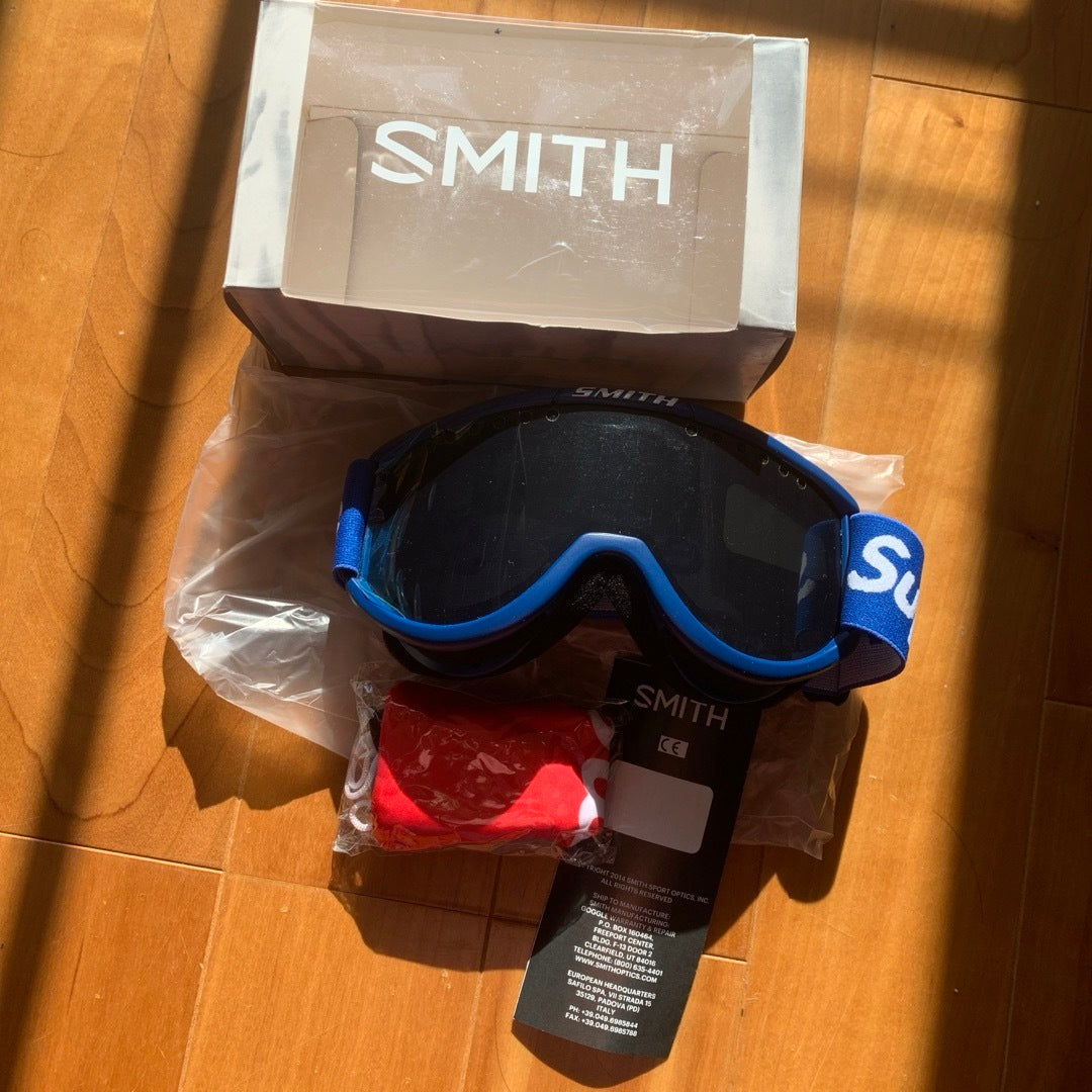 Supreme x Smith Blue Goggles Ski Mask Glasses Blue Lens