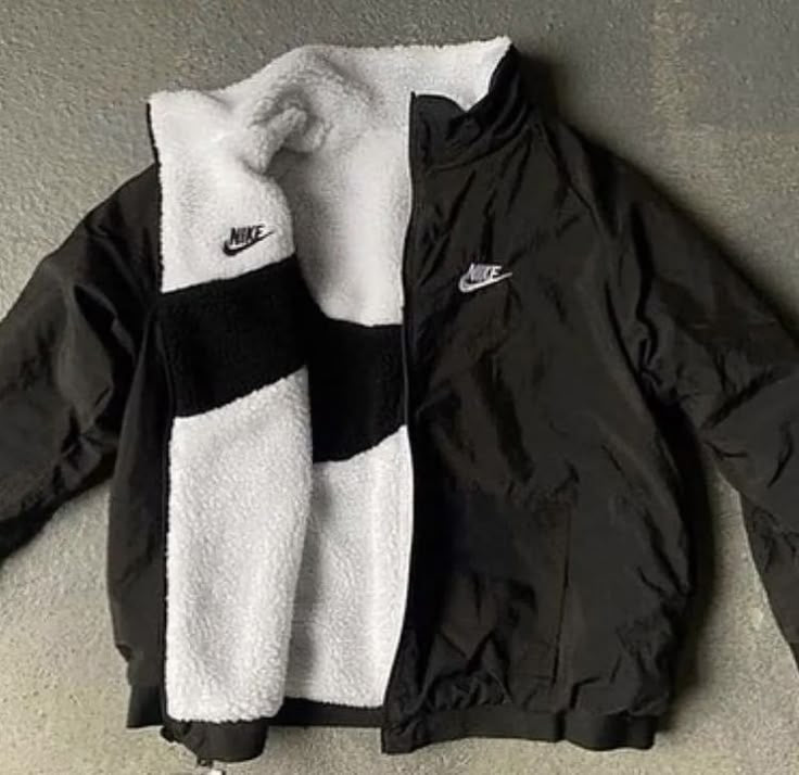 Nike Sportswear Big Swoosh Sherpa Fleece Jacket Black White