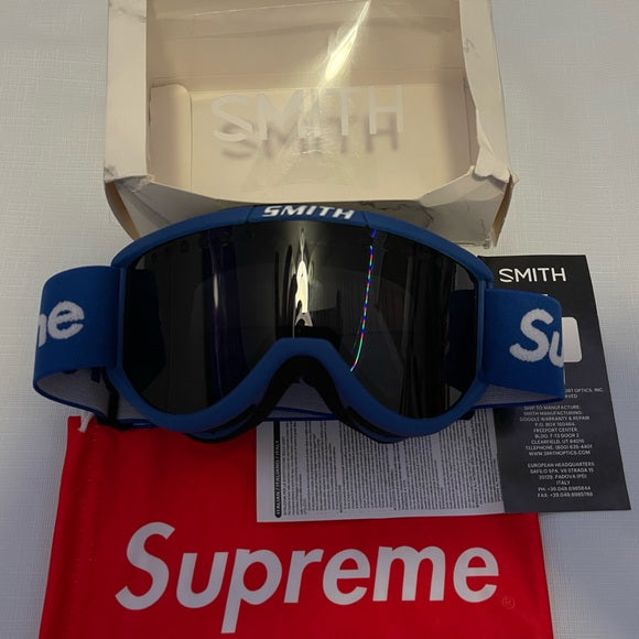 Supreme x Smith Blue Goggles Ski Mask Glasses Blue Lens